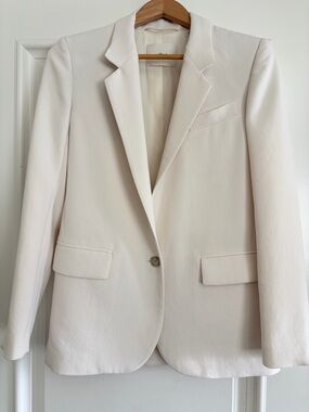 Wilfred Cream Single-Button Blazer
